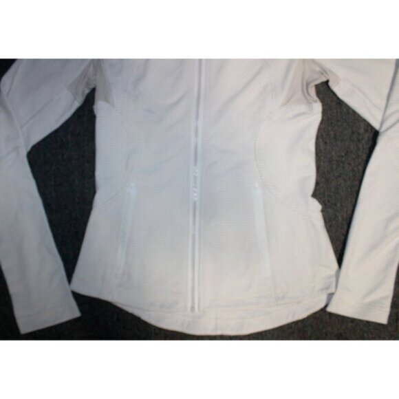 Lululemon Forme Full Zip Jacket Gingham Plaid Dune White Size 8 Activewear - Picture 7 of 16